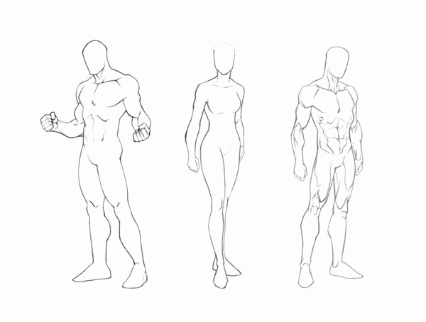 600x454 female body drawing template jean template example - Costume Drawing Template