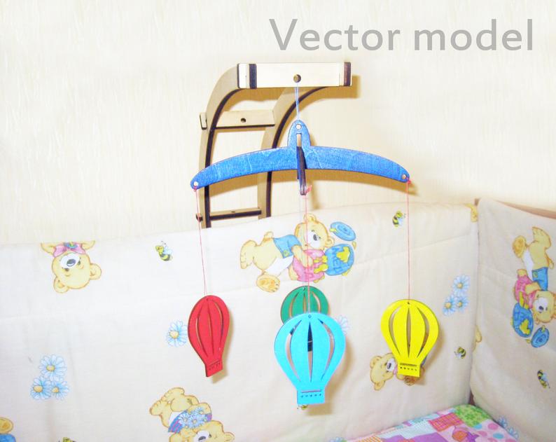 794x631 cot mobile drawing toy for baby laser cut vector model etsy - Cot Drawing
