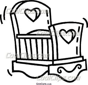 300x287 Crib Clipart - Cot Drawing