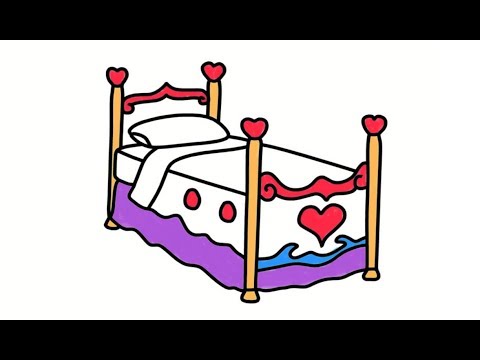 480x360 How To Draw Cot, Drawing Coloring Cot, Learn To Draw Painting - Cot Drawing