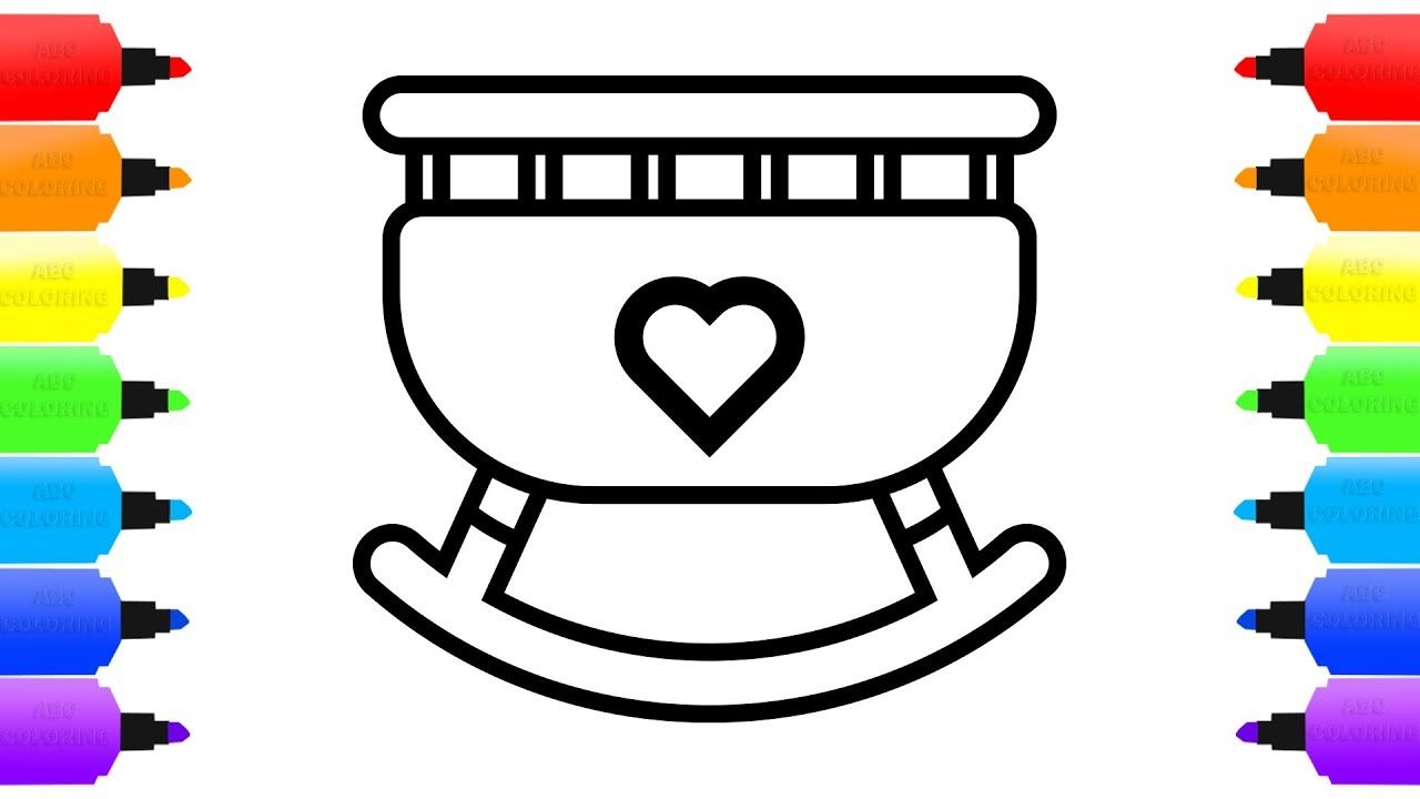 1280x720 How To Draw Wooden Baby Cot Bed Coloring Baby Bed For Kids - Cot Drawing