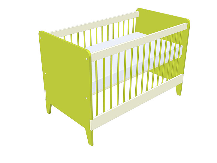 723x542 Make Children's Furniture Build Your Own Cot, Changing Table - Cot Drawing