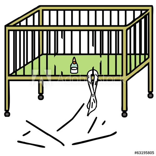 500x500 Cot Vector Drawing - Cot Drawing