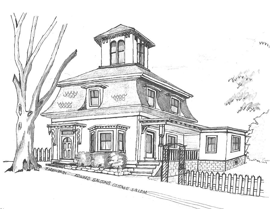 900x694 Edward Balcomb Cottage Drawing - Cottage Drawing