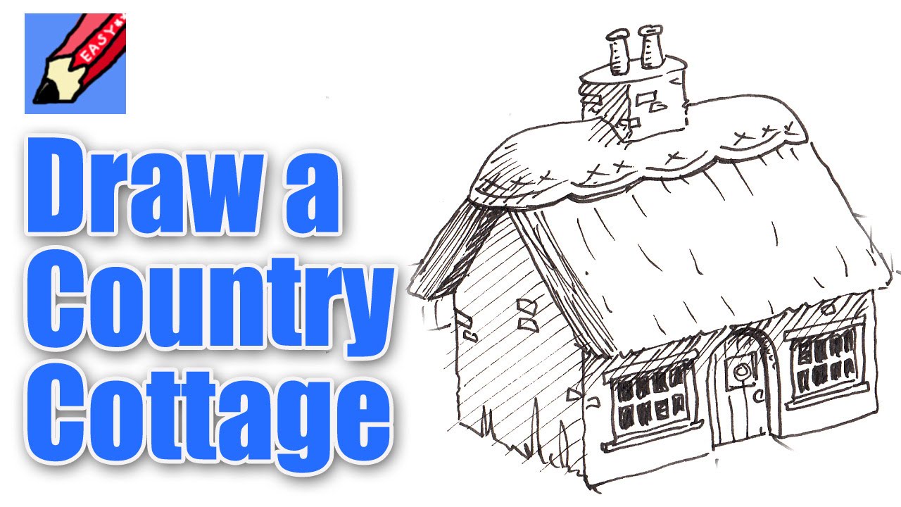 1280x720 How To Draw A Cottage Real Easy - Cottage Drawing