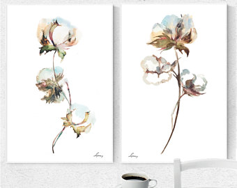 340x270 Cotton Plant Print Etsy - Cotton Plant Drawing