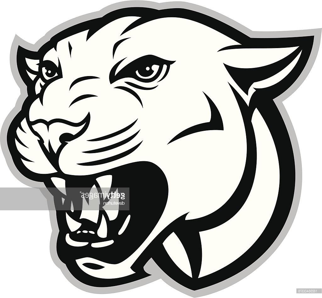 1024x948 top cougar or panther head bampw vector images - Cougar Head Drawing