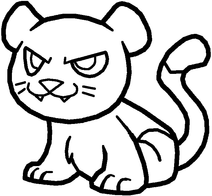 694x642 cougar drawing free download - Cougar Line Drawing