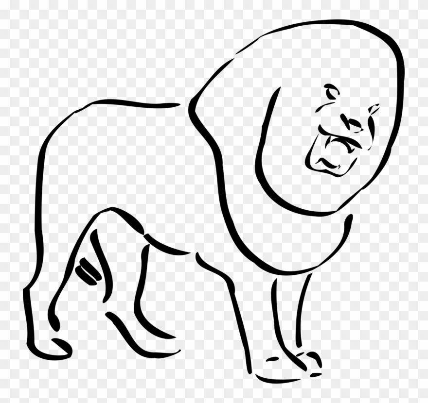 880x830 lion cougar line art drawing - Cougar Line Drawing