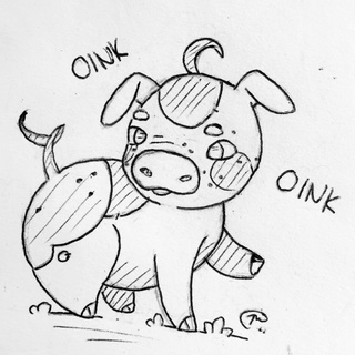 320x320 wip of a little pig named shane - Cough Drawing