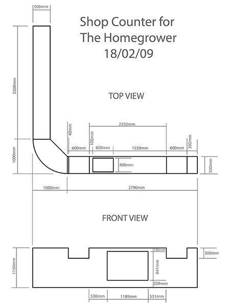 450x600 simple drawings of shop counter design - Counter Drawing