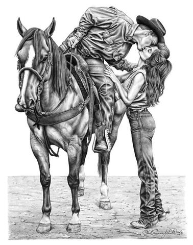 378x480 country kiss limited edition print x wild west living - Country Drawings