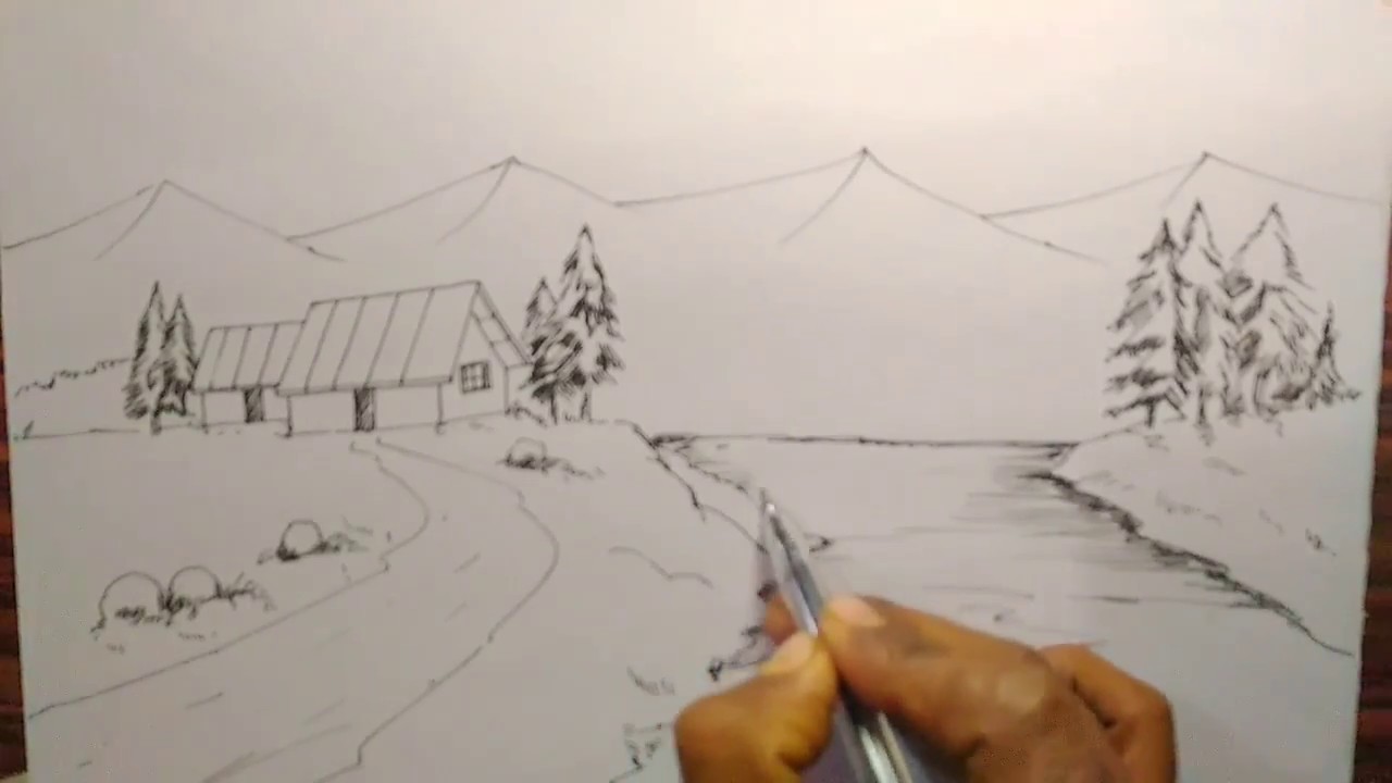 1280x720 how to draw a country landscape for kids - Country Drawings