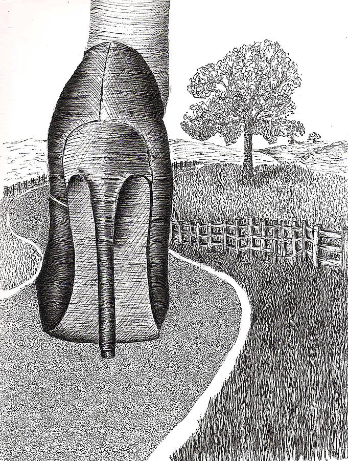 681x900 walk in the country drawing - Country Drawings