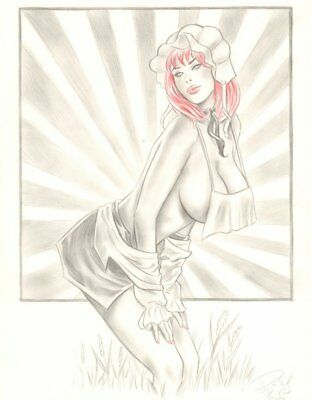 311x400 Drawings, Sketches, Original Comic Art, Comics, Collectibles - Country Girl Drawings