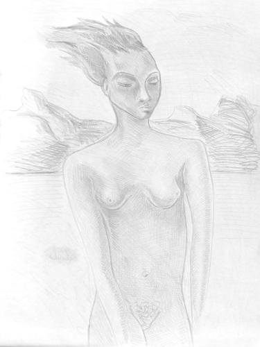 375x500 Silberstift Drawings For Sale Saatchi Art - Country Girl Drawings