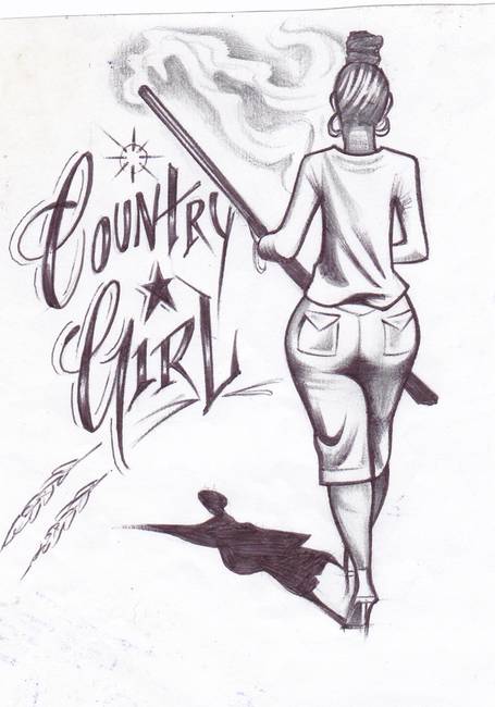 455x650 stunning country girl ink drawings and illustrations for sale - Country Girl Drawings