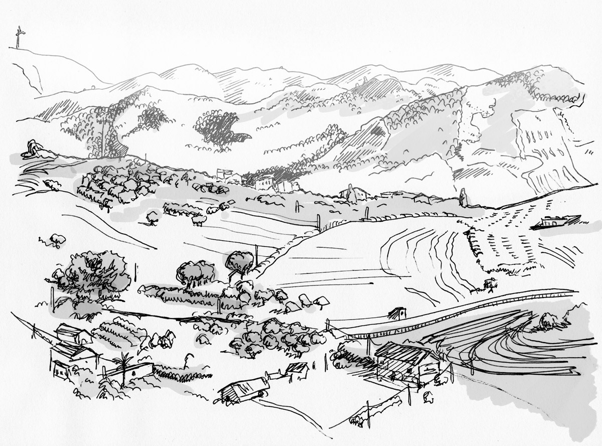 1200x889 the sacrifice of travel drawing grab bag media - Countryside Drawing