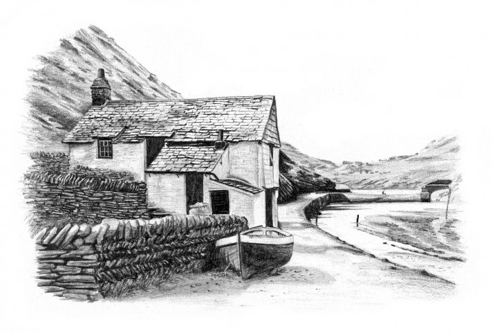 713x481 Pencil Drawings Of Countryside Pen Ink Drawings, Pencil - Countryside Drawing