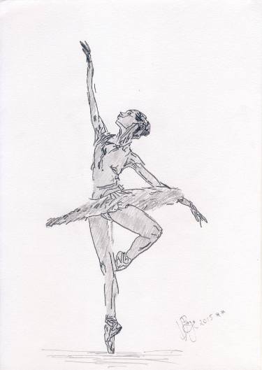 375x529 a little girl dancing drawing - Couple Dancing Drawing