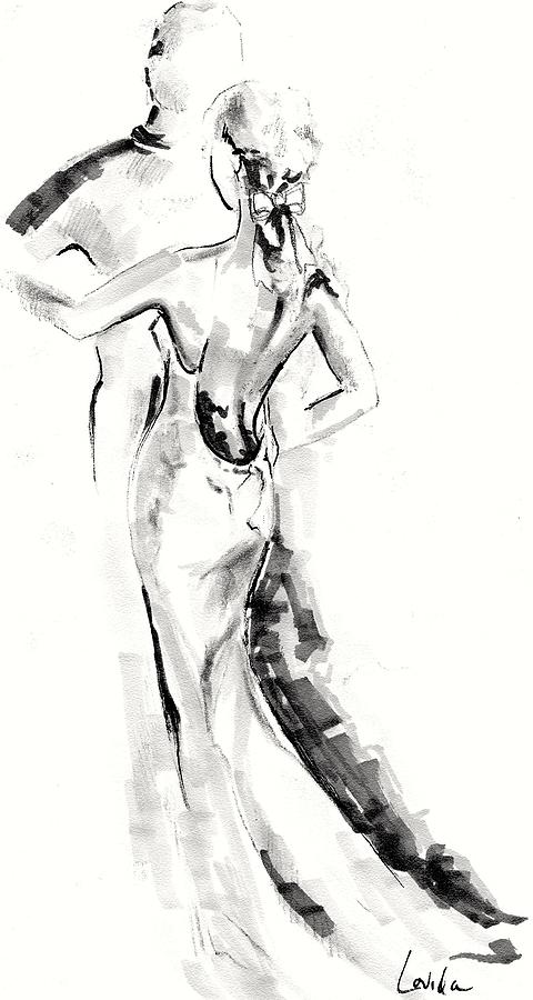 480x900 Wedding Dance Drawing - Couple Dancing Drawing