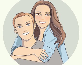 340x270 Couple Drawing Etsy - Couple Drawing