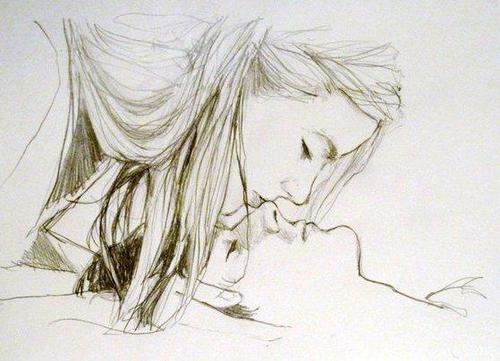 500x361 Love Sad Cute Couple Drawing On We Heart It - Couple Drawing