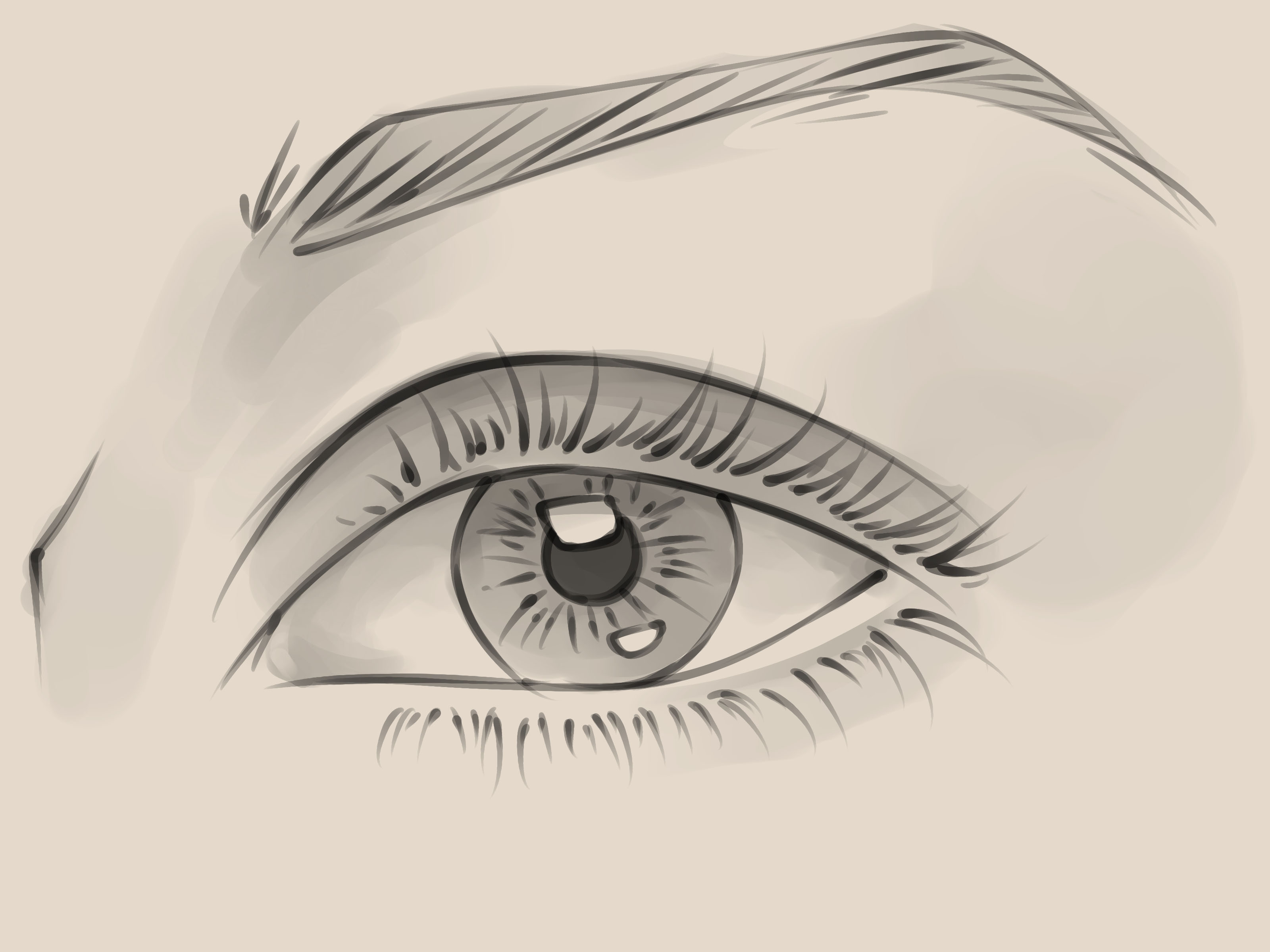 3200x2400 How To Draw A Realistic Female Eye Steps - Couple Drawing Pic