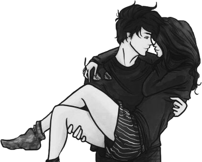 417x335 couple drawing tumblr blackandwhite cute goals sticker - Couple Drawing Tumblr