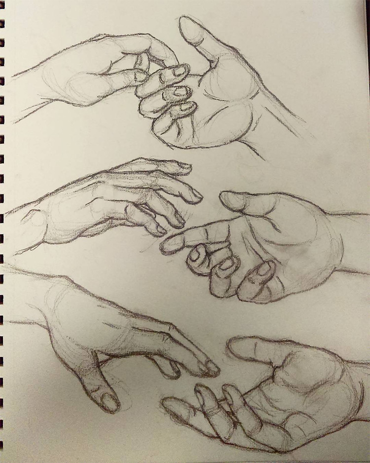 Couple Holding Hands Drawing