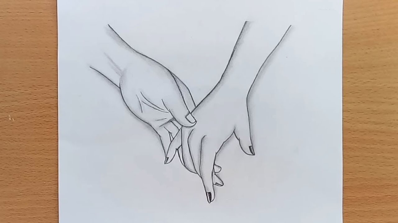 1280x720 How To Draw Holding Handsholding Hands Pencil Sketch - Couple Holding Hands Drawing