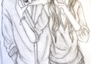 300x210 Hug Drawing Pencil - Couple Hugging Drawing