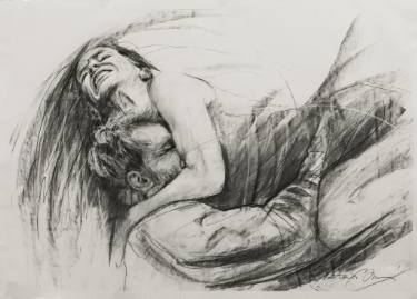 375x269 Hug Drawing - Couple Hugging Drawing