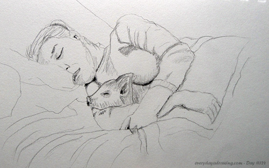 550x343 Day - Couple In Bed Drawing