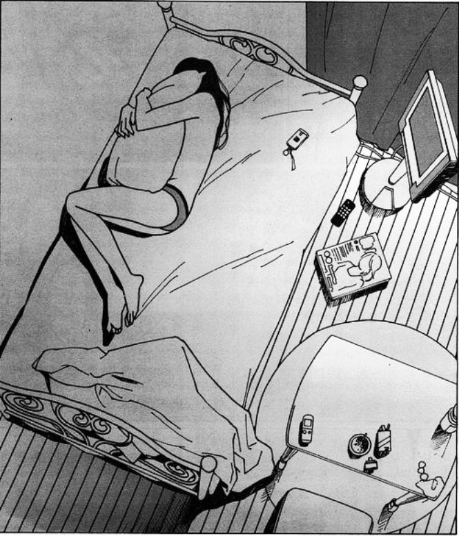 665x777 Desperately Depressed Girl In Bed Drawing Blank Template - Couple In Bed Drawing