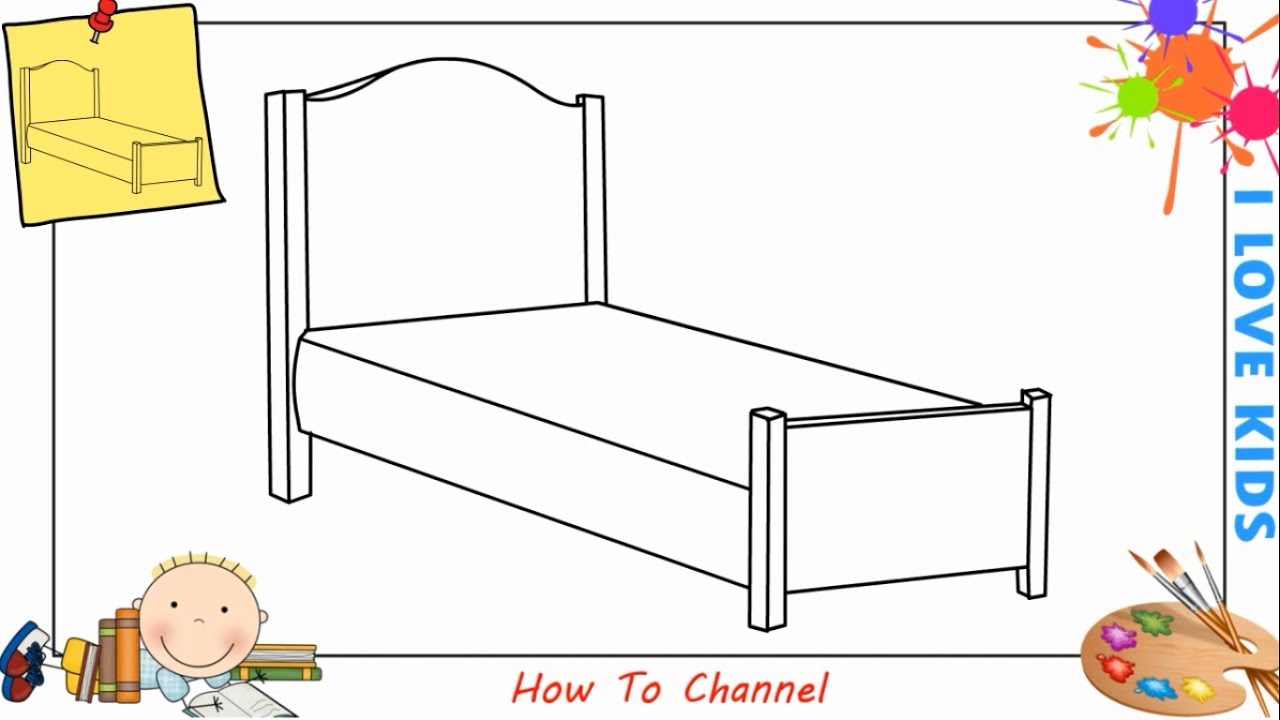 1280x720 How To Draw A Bed Easy Step - Couple In Bed Drawing