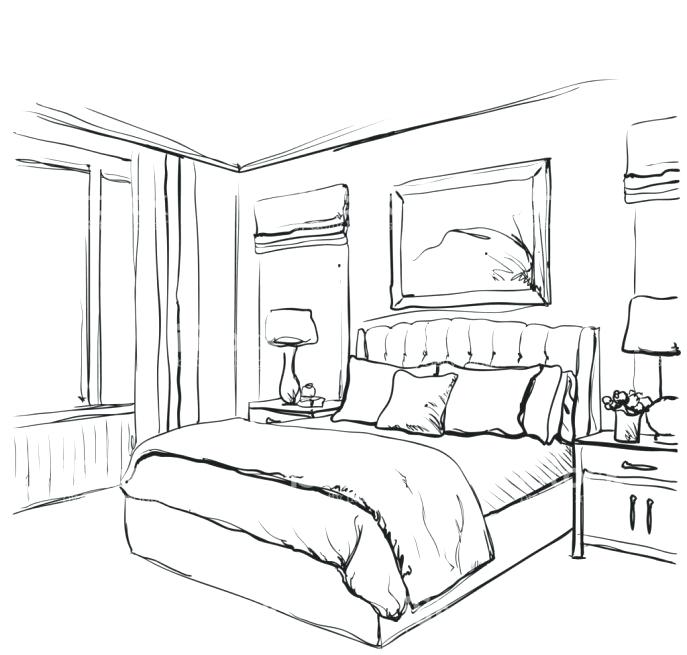 687x655 Bed Drawings - Couple In Bed Drawing