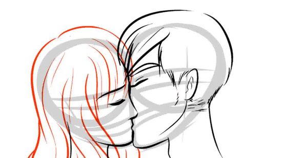 550x309 how to draw people kissing - Couple Kissing Drawing