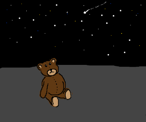 300x250 Teddy Bear Looking Up - Couple Looking At Stars Drawing