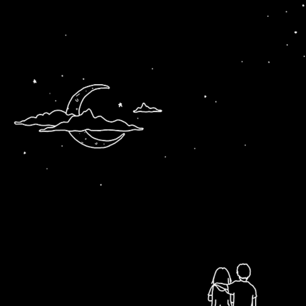 618x618 Radio The Slow Dance Of Infinite Stars - Couple Looking At Stars Drawing