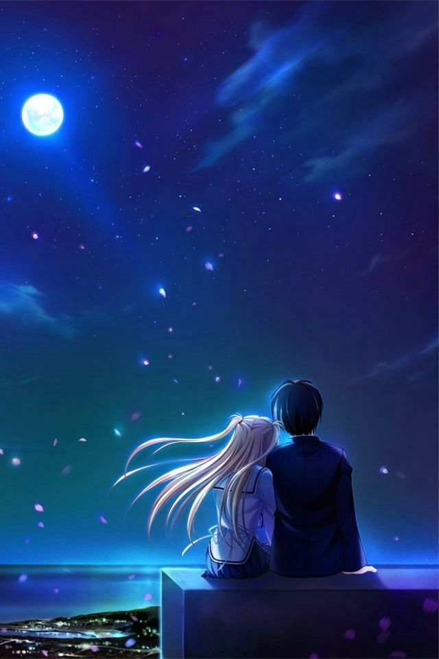 640x960 Looking Up - Couple Looking At Stars Drawing