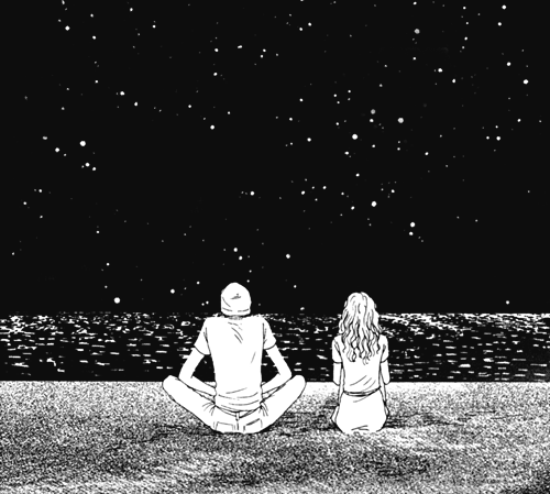 500x449 My Kind Of Love Is Looking Up To The Sky With Our Own Comfortable - Couple Looking At Stars Drawing