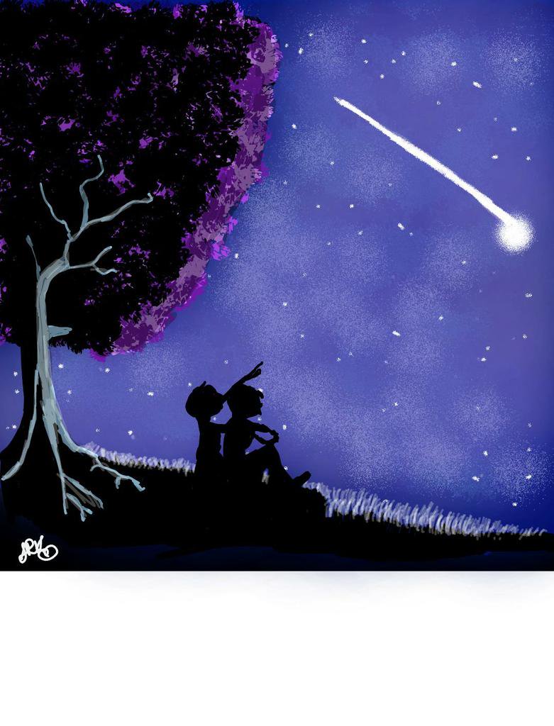 781x1024 Art With Friends On Twitter - Couple Looking At Stars Drawing