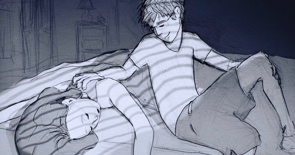 1200x630 husband illustrated every single day he spent with his beloved - Couple Love Drawing Images