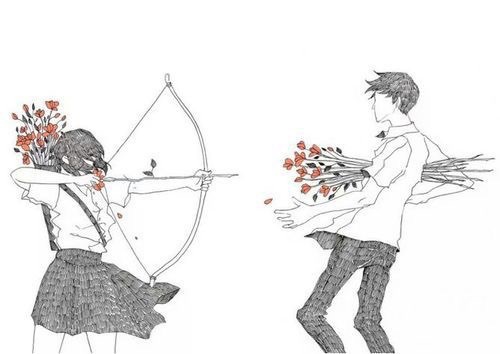 500x354 Love - Couple Love Drawing Images