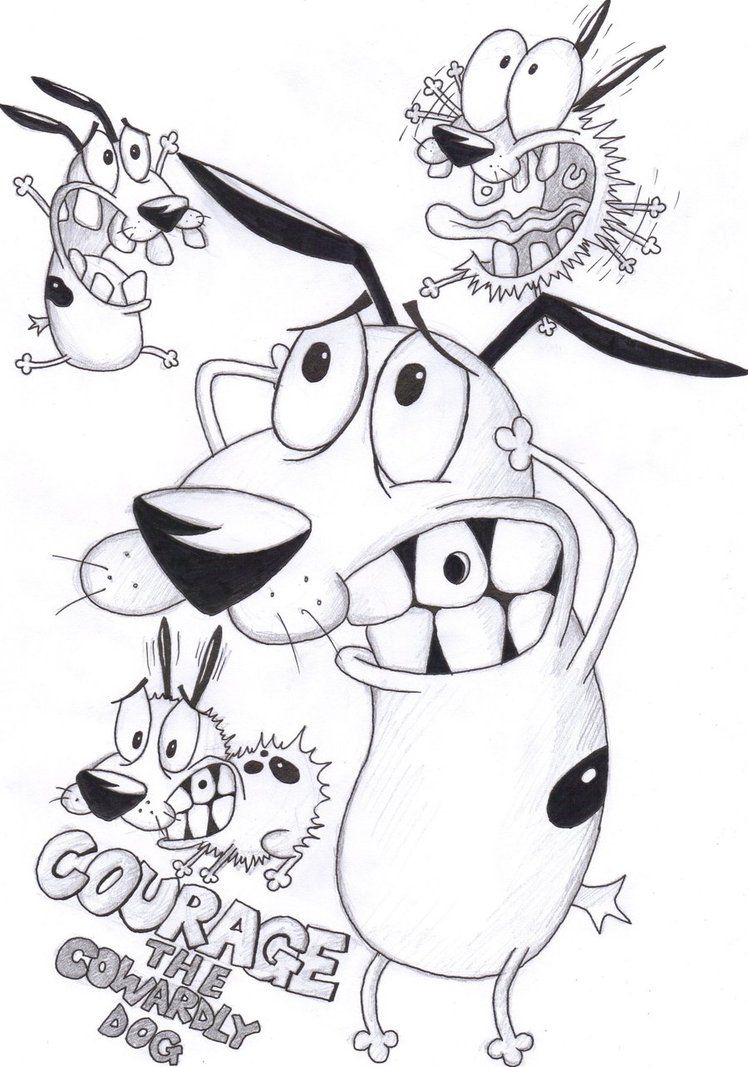 748x1067 courage the cowardly dog - Courage Drawing