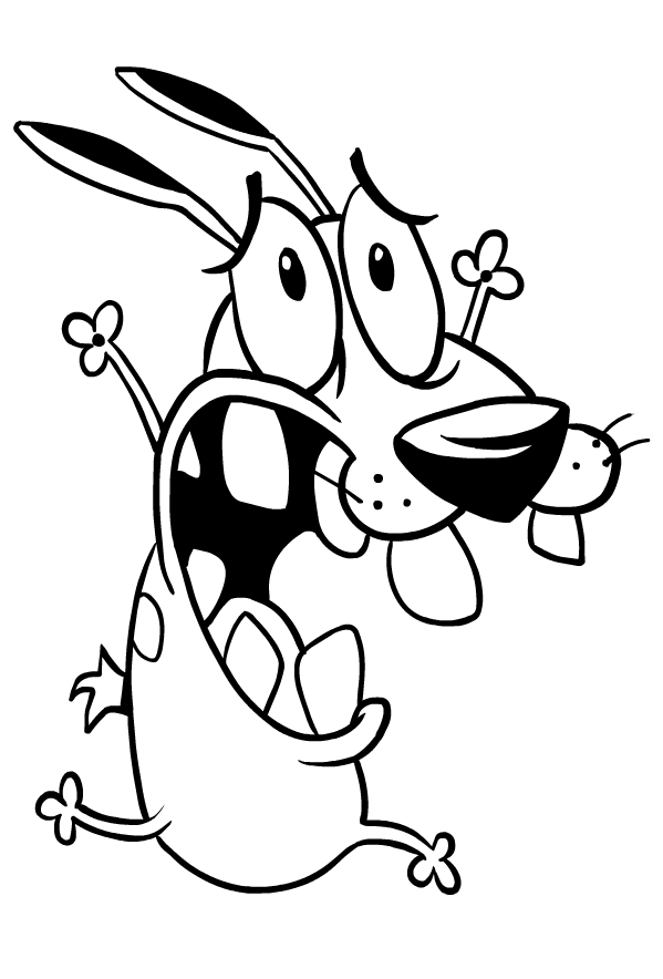 599x884 drawing of courage the cowardly dog coloring page - Courage Drawing