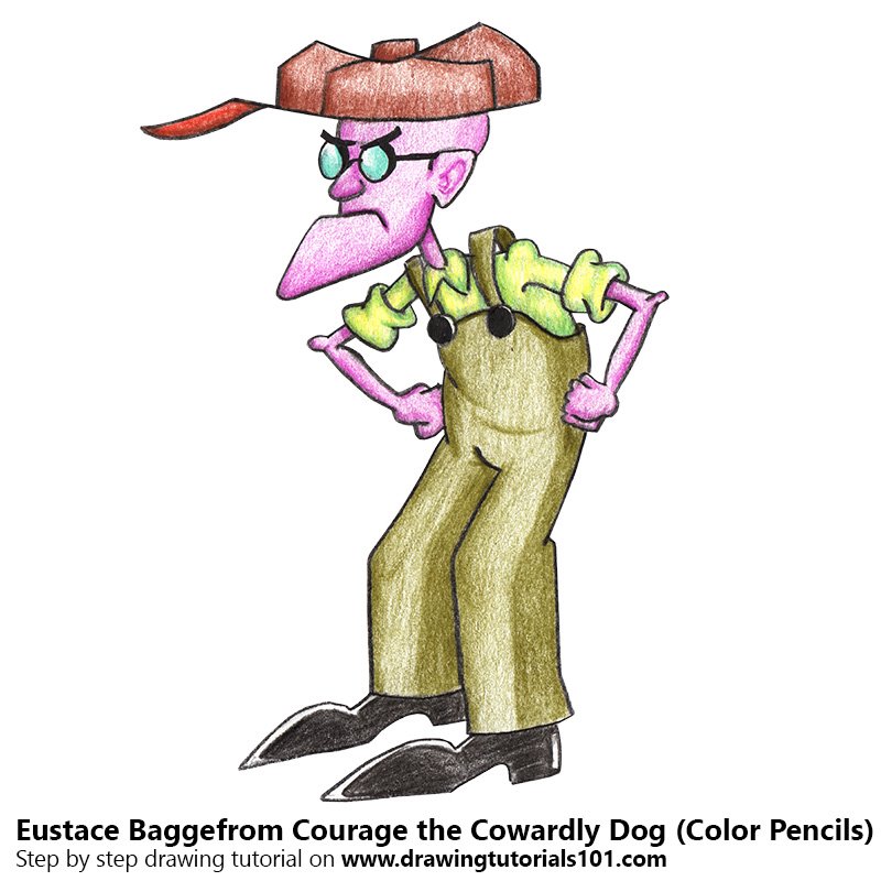 800x800 eustace bagge from courage the cowardly dog colored pencils - Courage The Cowardly Dog Drawing