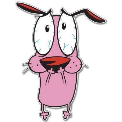 400x400 courage the cowardly dog vynil car sticker x - Courage The Cowardly Dog Drawing