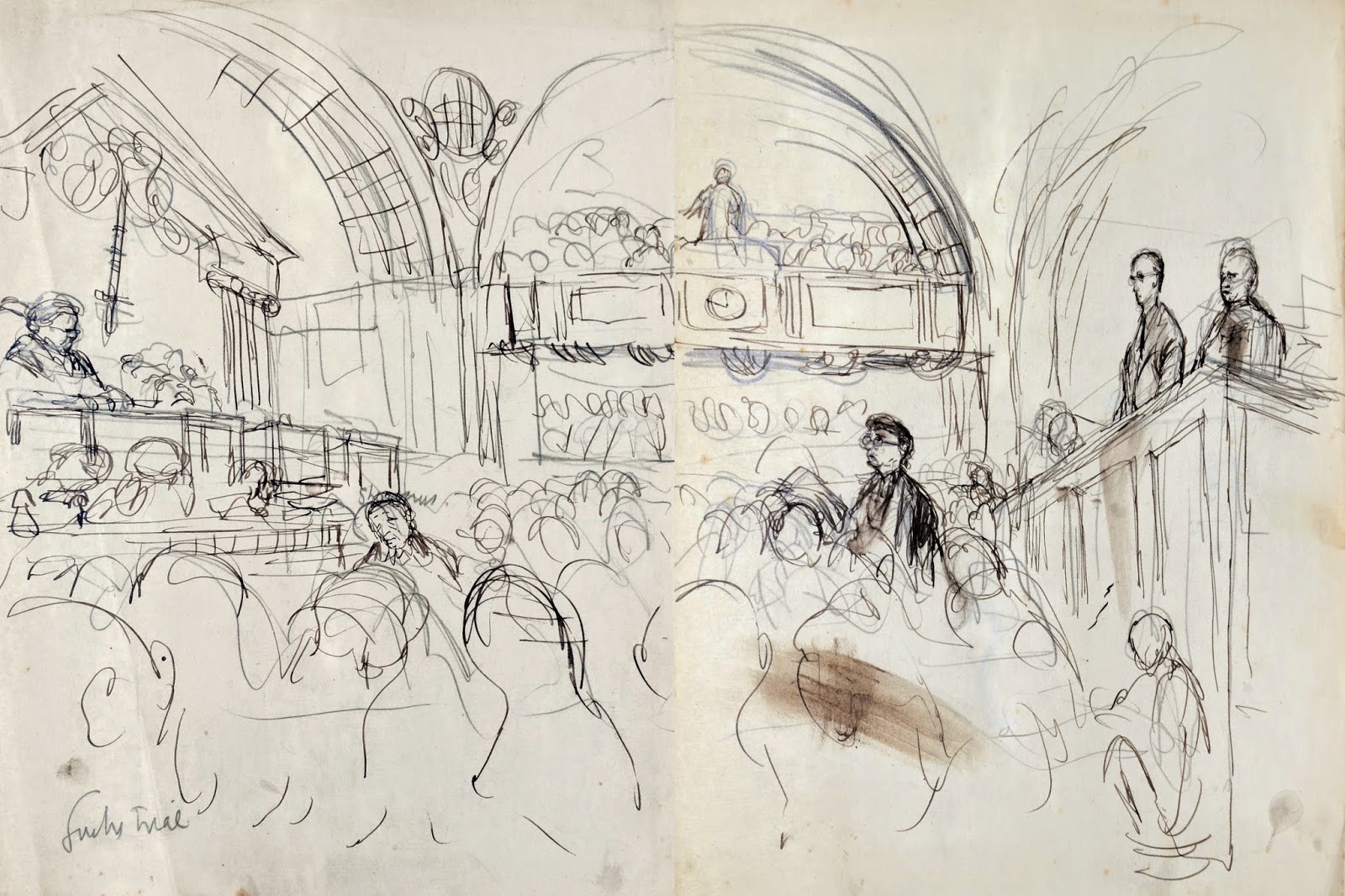 1600x1066 Ronald Searle Tribute Court Drawing - Court Drawings